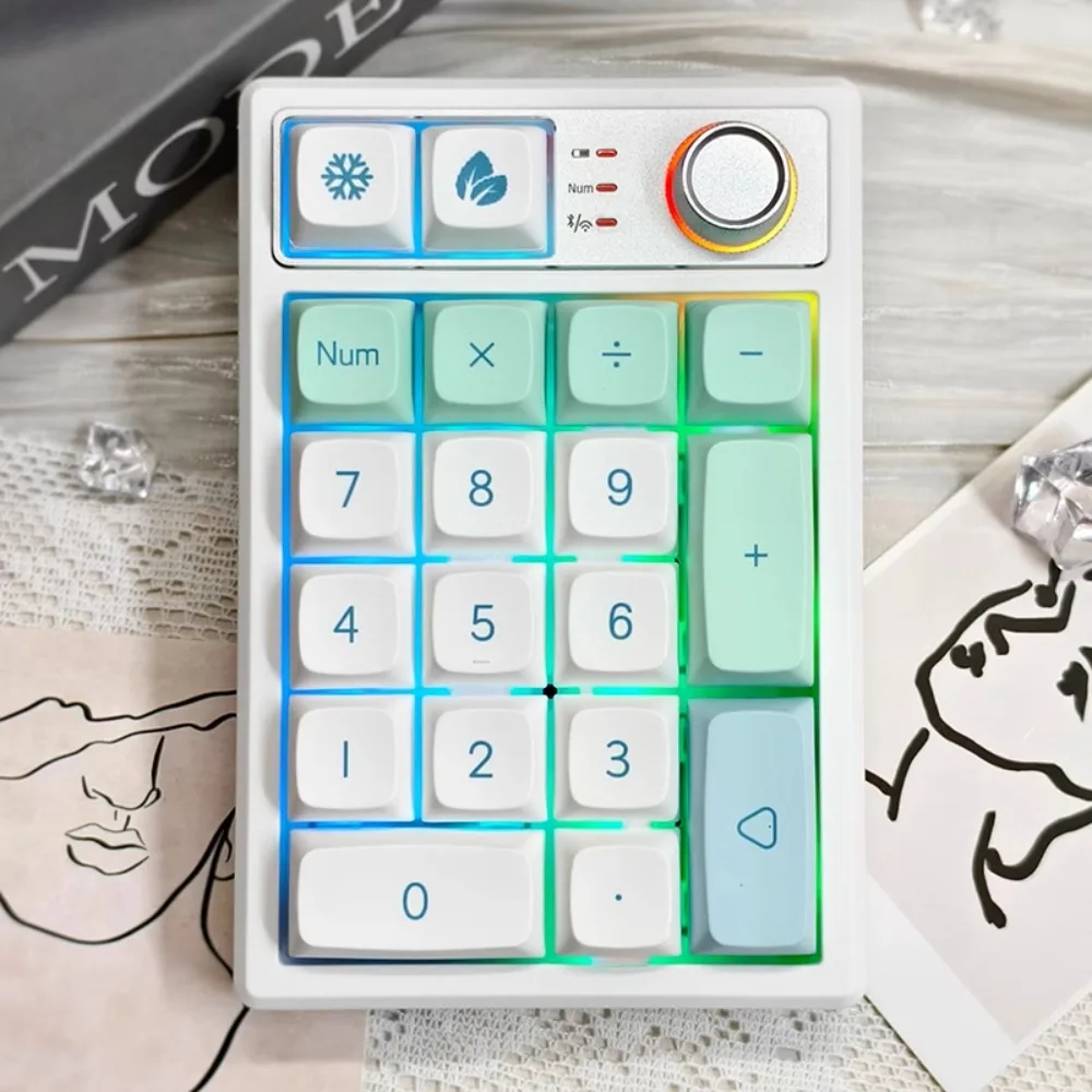 KEYCOOL K19 19 Keys Digital Mechanical Keyboard Laptop Bluetooth Numeric Knob Keypad Gasket Structure Financial Accounting DIY