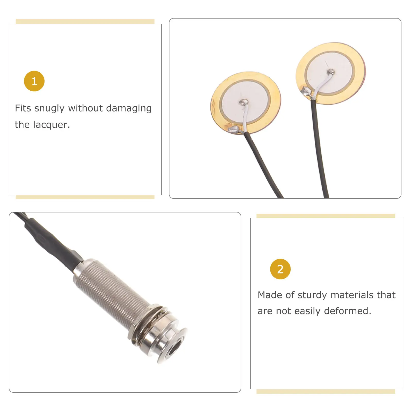 2Sets Acoustic Guitar Pickup Piezo Transducer Self Adhesive Contact Pickup for Guitar Violin Ukulele Cello Amplifier Recording - view 4