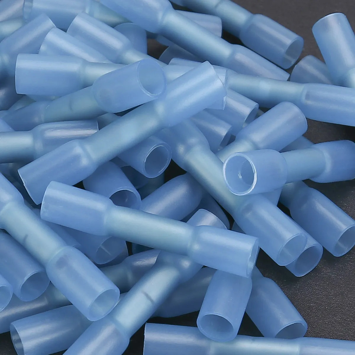 100Pcs Waterproof Heat Shrink Butt Wire Connectors Crimp Terminals 1.5-2.5mm Blue Dual Wall Tubing Corrosion Proof