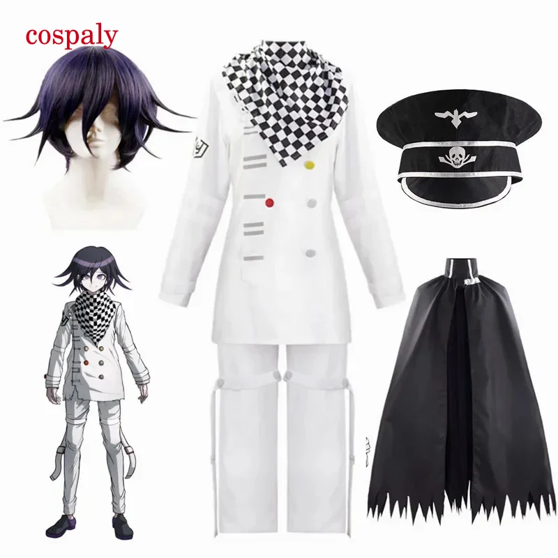 A Anime Danganronpa V3 Cosplay Costume Kokichi Oma President Costume Wig Halloween Clothes Carnival Masquerade Carnival Party Se