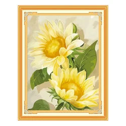 Sunflower Cross Stitch DIY Kit 11CT 9CT Handmade Embroidery New Fashion Flowers Home Decoration Painting Crafts Pack Set