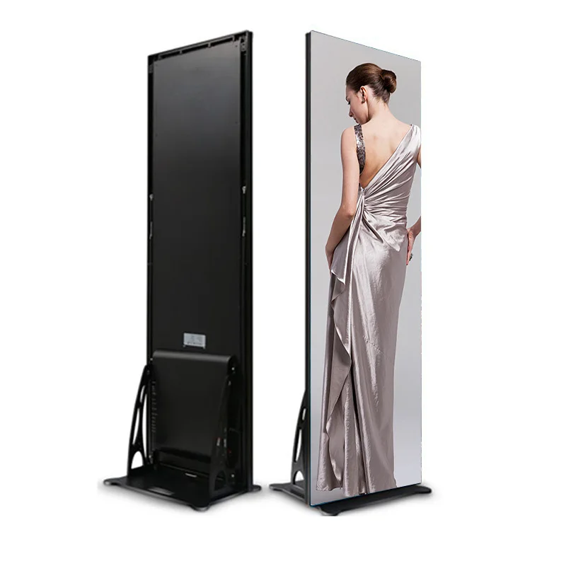 Il sito di visualizzazione della segnaletica digitale con poster a LED per pubblicità interattiva interna mobile da pavimento