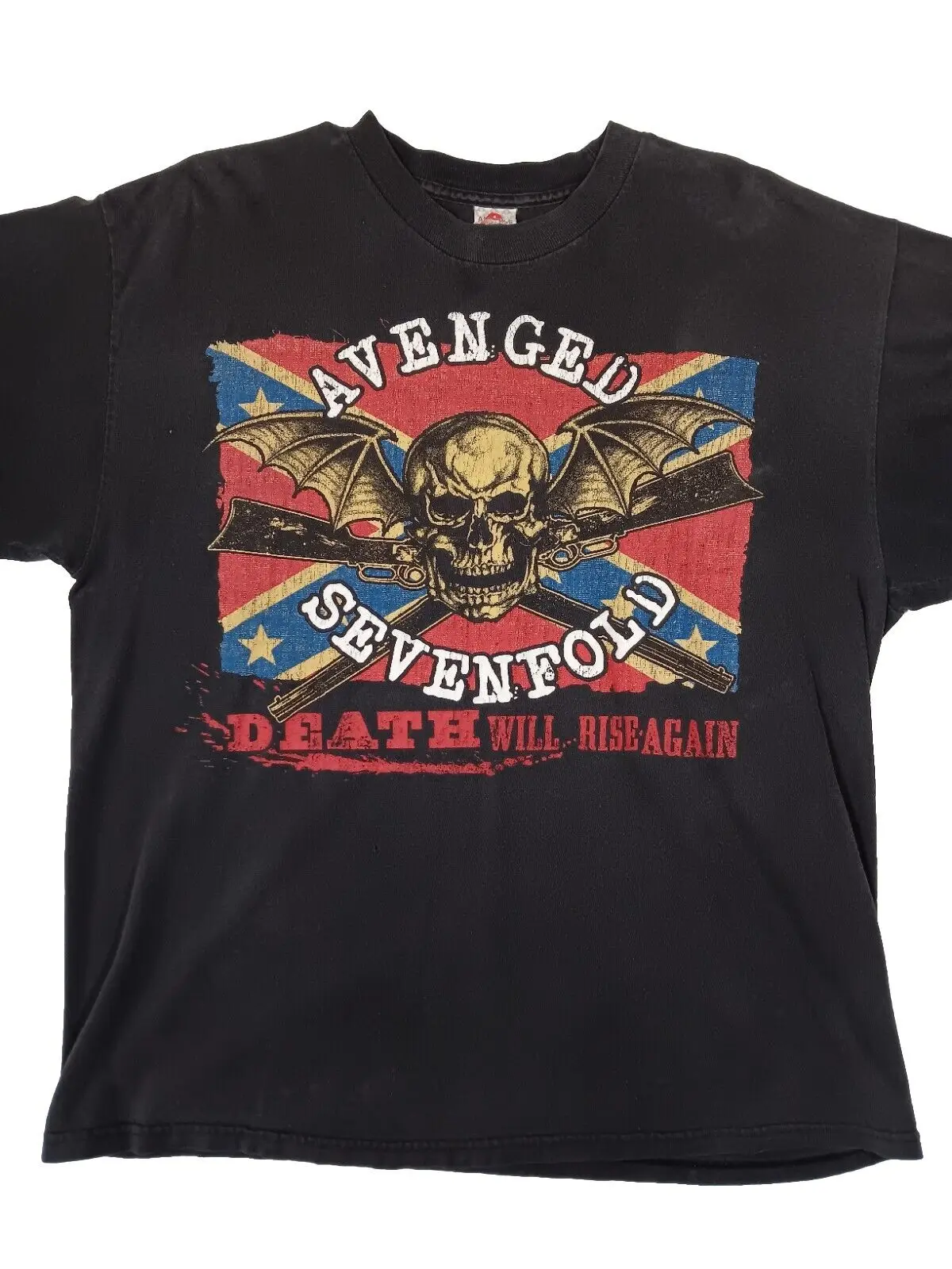 Avenged Sevenfold Death Will Rise Again T Shirt Metal Flag Concert Tour XL long or short sleeves