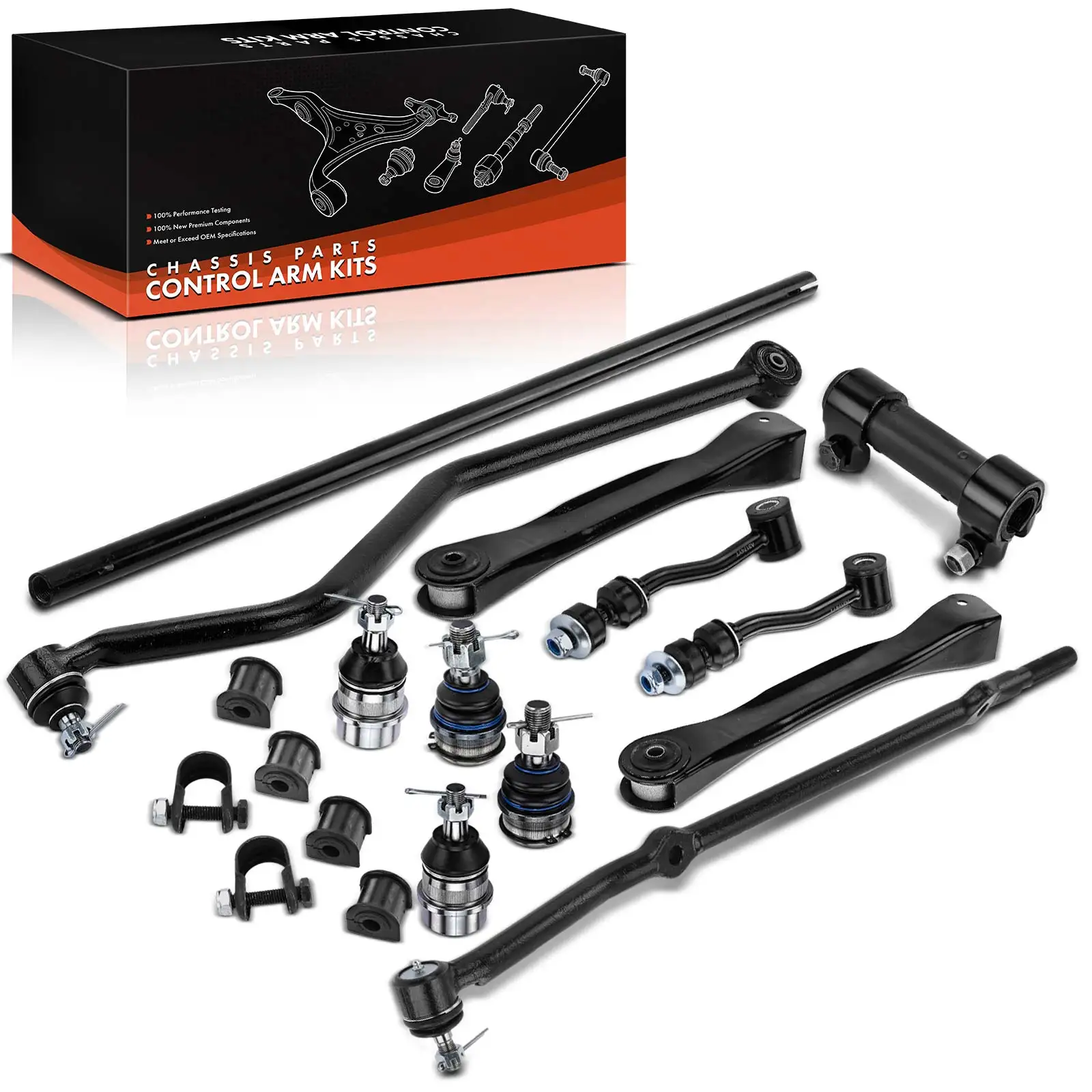 Frankberg 14-delige draagarmset vooras links rechts voor Jeep Cherokee XJ 1991-2001 52001132 83500202 52006289K620244