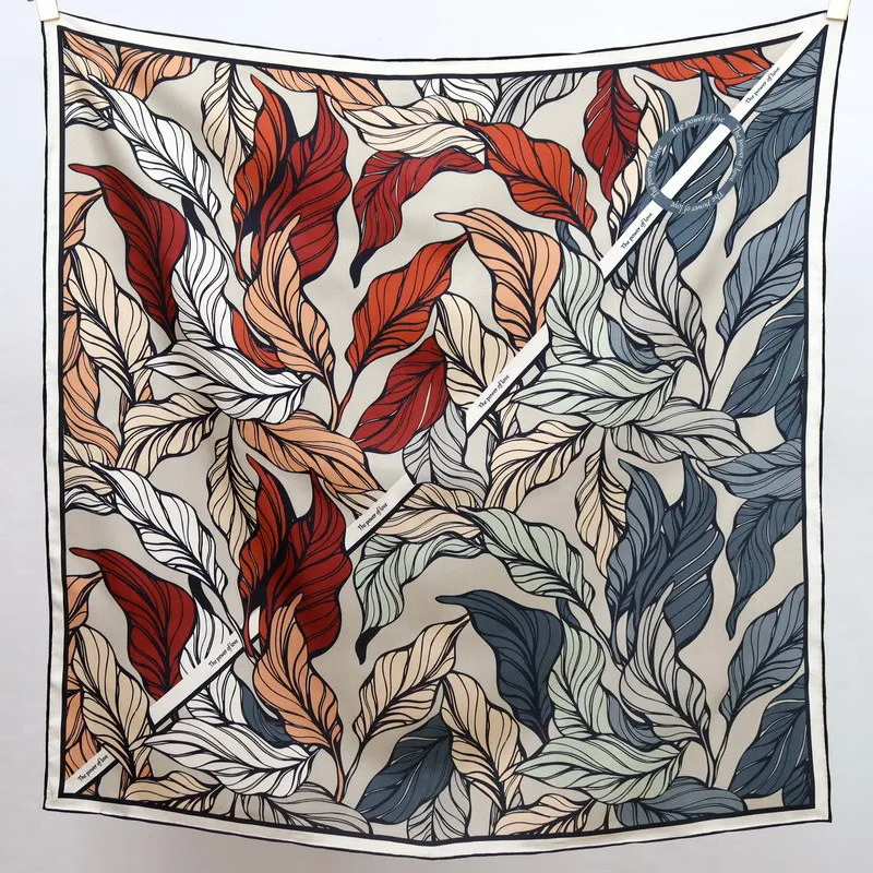 

Mulberry Silk Scarf 90CM Luxury Designers Square Twill Bandanas Women Rolled Edges Scarfs for Women Christmas Gift 90cm