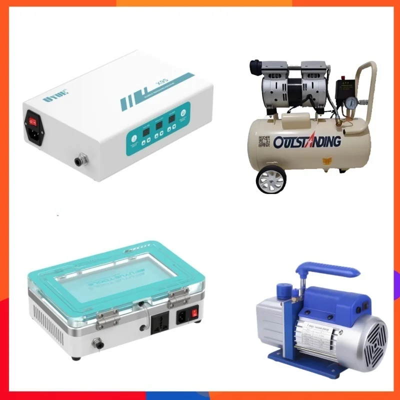 

Complete LCD Refurbish Machine Set Includes Laminator Bubble Remover Vacuum Pump & Air Compressor for OLED & LCD Screen Repair