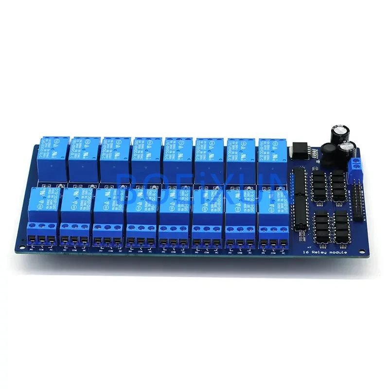 Módulo de proteção de relé de 16 canais DC 5V 12V 24V com optoacoplador LM2576 Microcontroladores Interface Relé de potência para Arduino Kit DIY