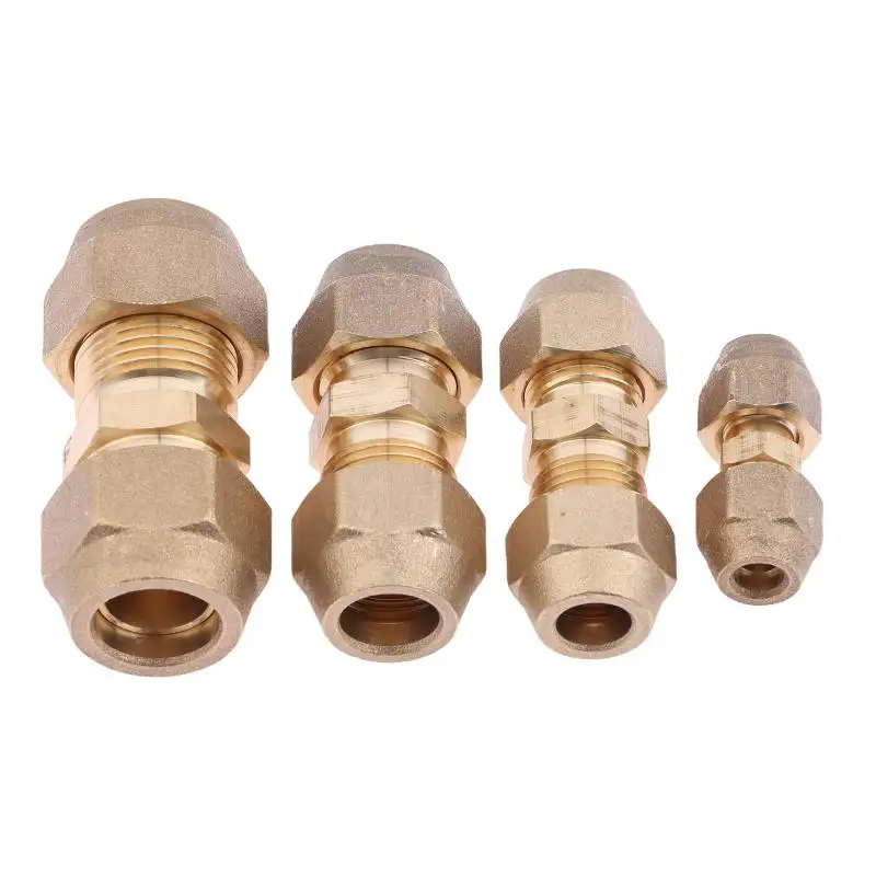 1Pc 2/3/4/5mm Quick Connectors Straight Pipe Extension Joint No-Weld Fittings With Flare Nuts Copper Connectors