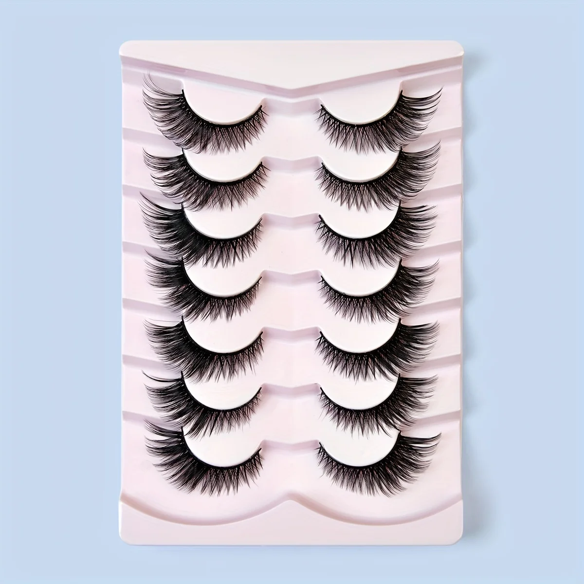 7 أزواج من رموش المنك الصناعية المقلدة، سميكة ومجعد، رقيق، رموش المنك رقيق 15 مم الرموش الصناعية