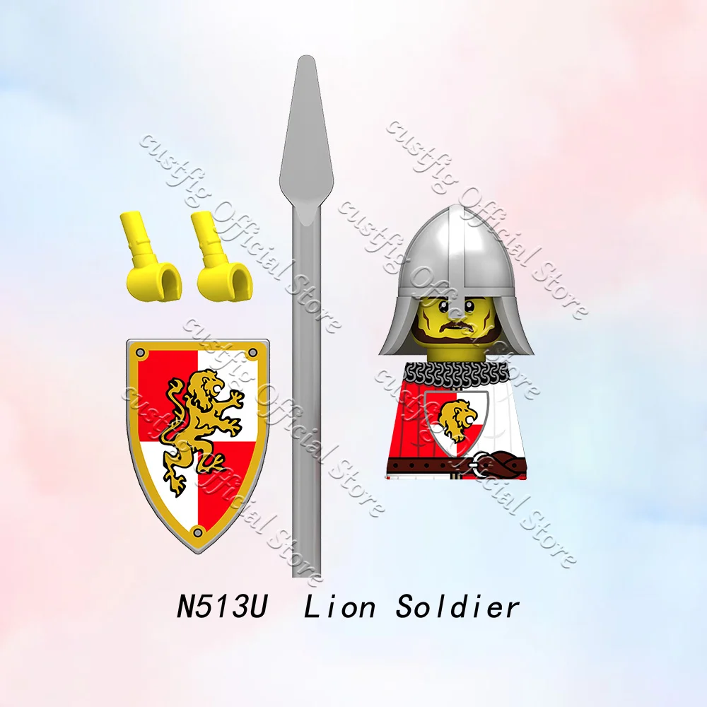 MOC Mittelalterliche Militärische Griechische Spartanische Krieger-Soldatenfigur Baustein Armeekastell König Ritter Schild DIY Bausteine Jungen Spielzeug Geschenk