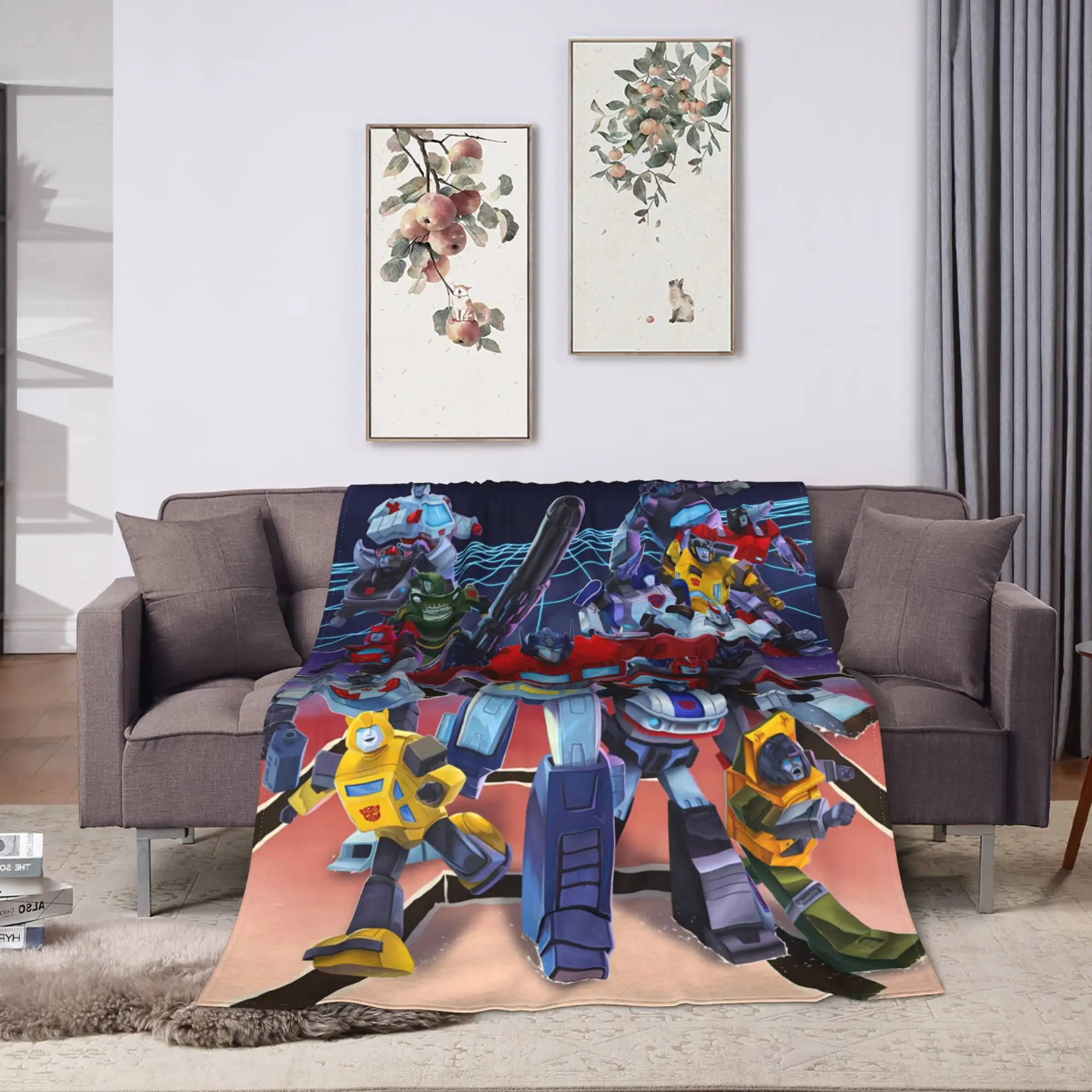 Super Soft Blankets Airplane Transformered Cartoon Bedding Throws Flannel Bedspread For Couch Chair Sofa Bed Sofa Bed Cover