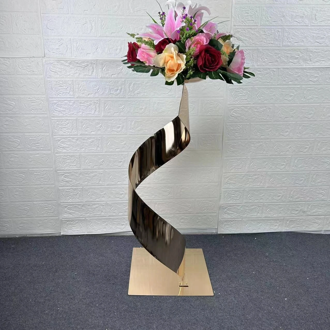 4/5/10 Stück Hochzeitsparty-Mode-Spiralblumenständer Hochzeitssaal Bankettsaal Gangtisch Mitteltischdekoration – Detail 7