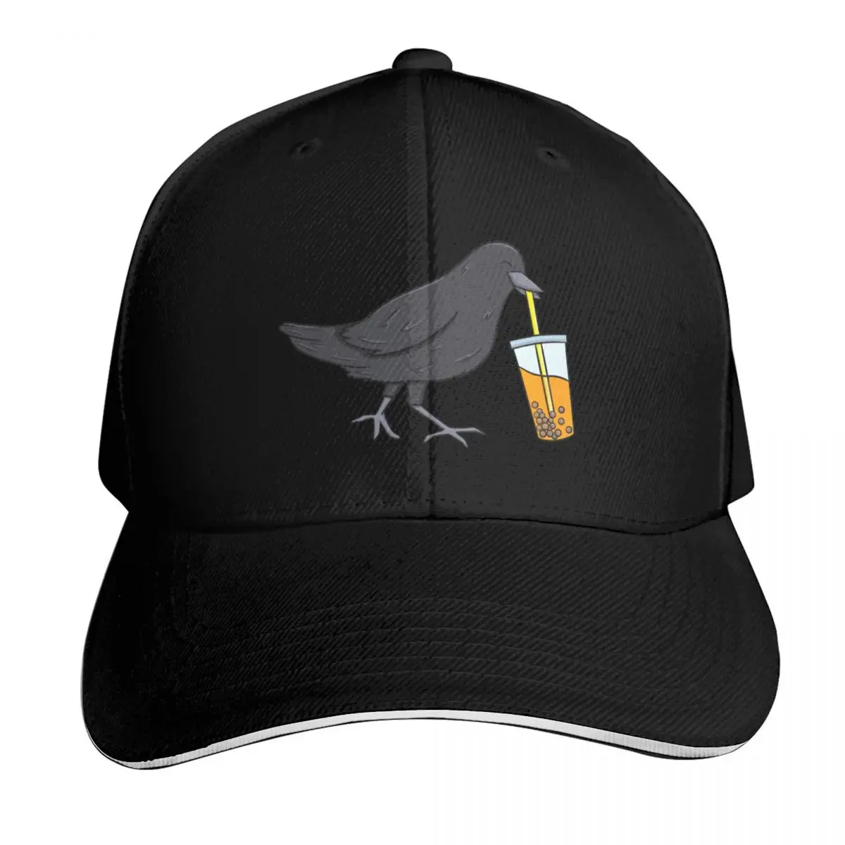 Boba Crow Baseball Cap Summer Beach Travel Streetwear Hip Hop Trendy Vintage Retro Embroidered