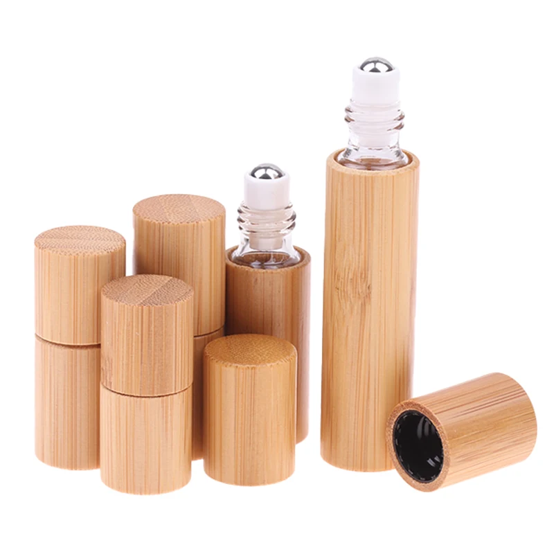 

1/2/3/5/10ML Bamboo Wood Bottle Perfume Empty Oil Bottle Stainless Roll On Ball Perfume Aromatherapy Bottle Oil Roller Bottle