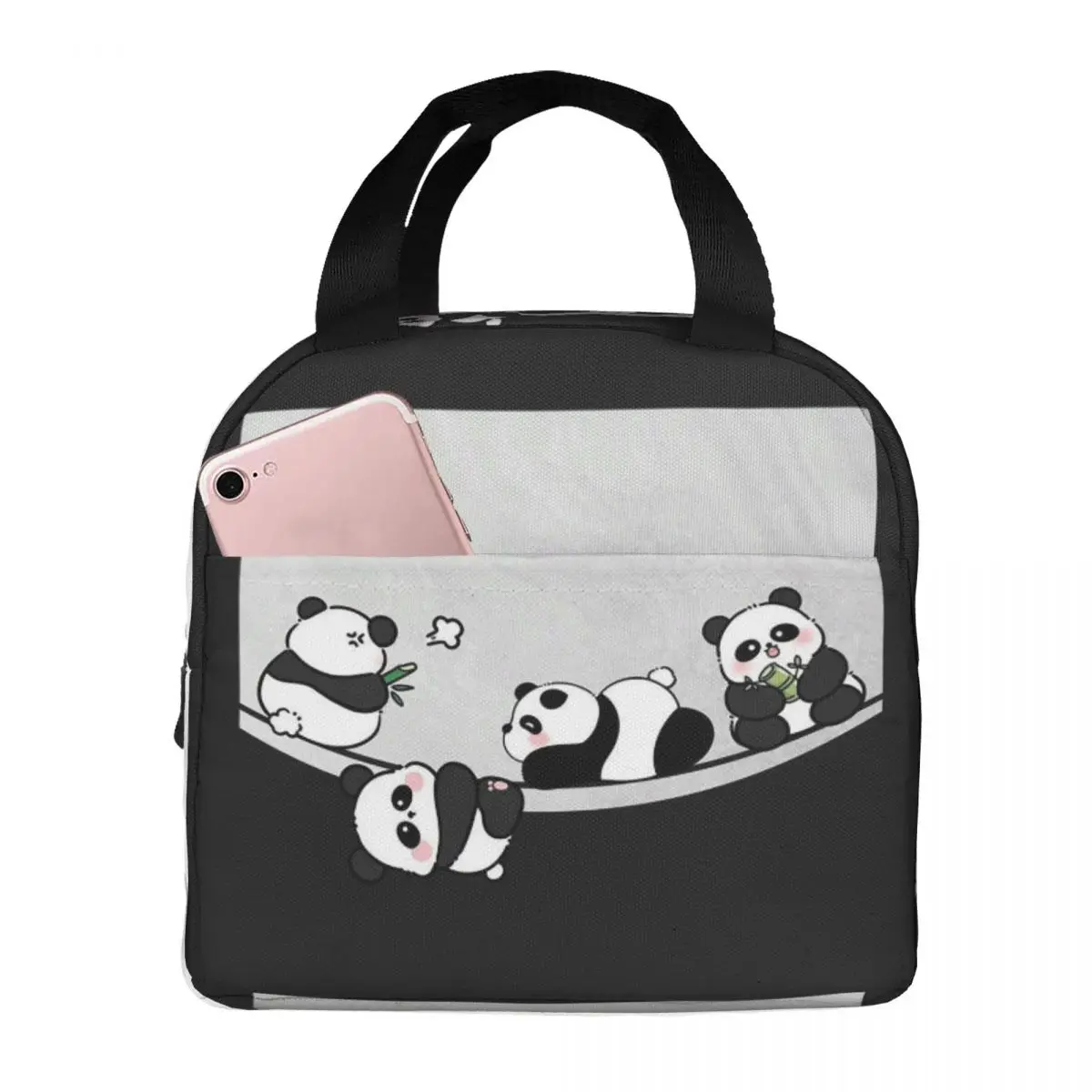 

Panda Bear Insulated Lunch Bag for Kids School Cooler Thermal Food Box Tote Leakproof Lunch Boxes Container