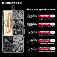 Almohadillas nasales de silicona para gafas, herramienta de reparación de gafas ópticas de repuesto con destornillador, pinzas, ganchos para las orejas