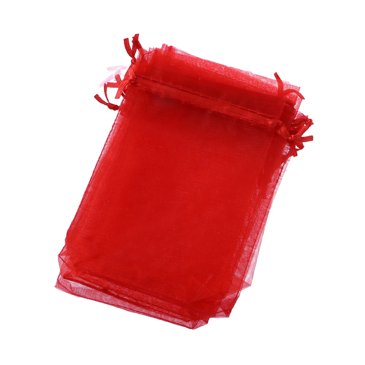 

50pcs Drawstring Gift Bags Red Wedding Sugar Gauze Pouches for Jewelery Reusable Storage Candy Favor Bags Party Supplies