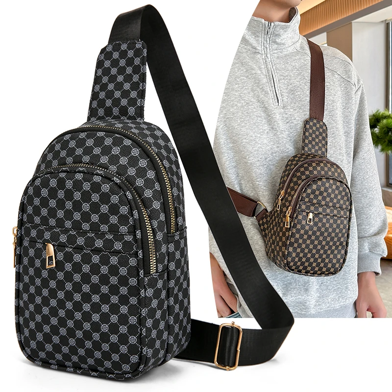 

2026 New Vintage Printed Men's Crossbody Bag Multi-Layer Casual Commuting Portable Single oulder Small Bapa