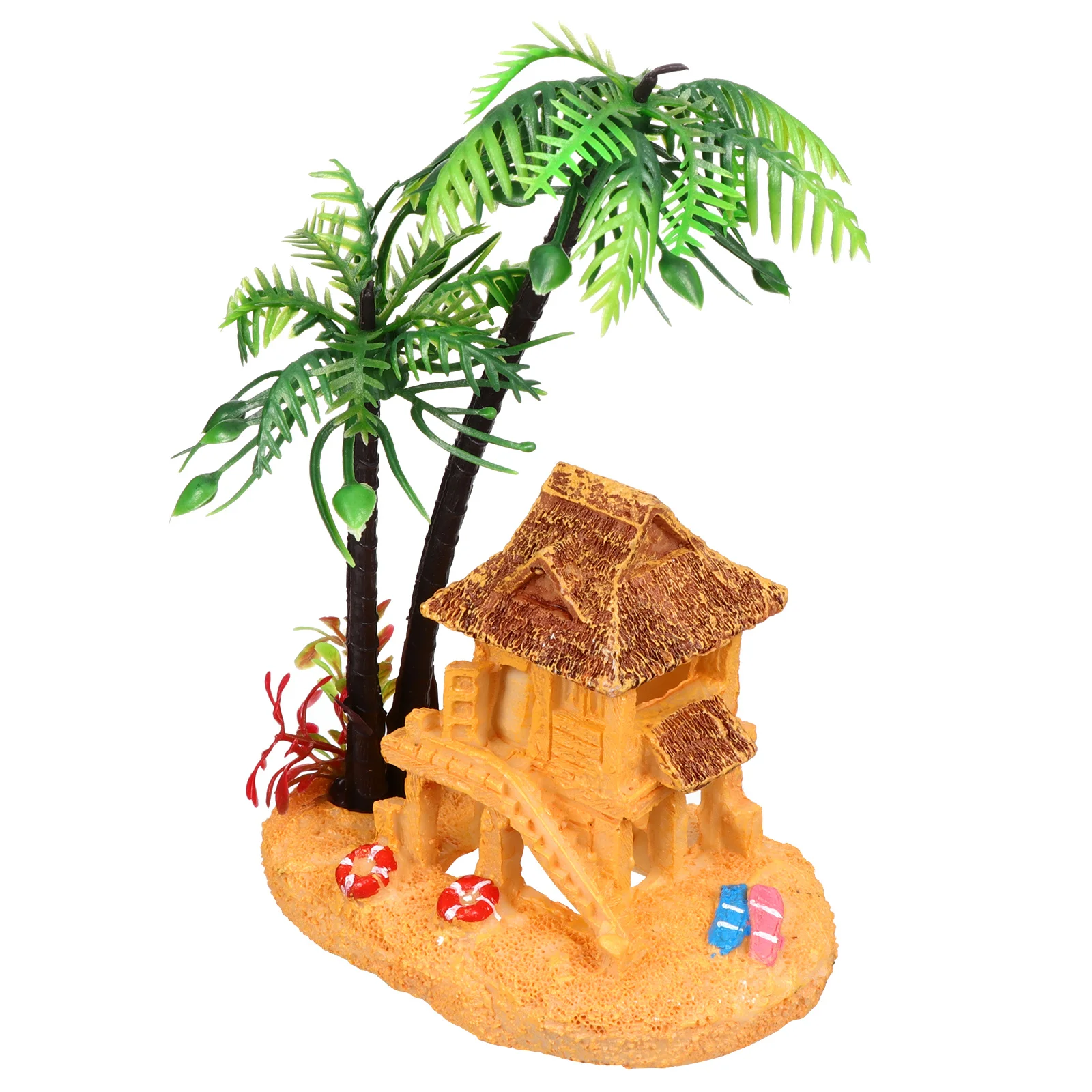 

Aquarium Ornament Coconut Tree Fish Tank Decoration Resin Landscape Craft Fish Shelter Hiding Cave Underwater Decor