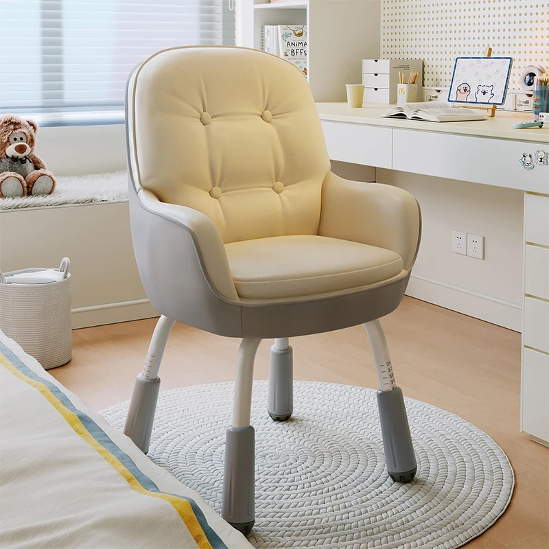 &Modern Comfortable Home Office Chair with Long Sitting Backrest Youth Study Chair for Makeup Chair