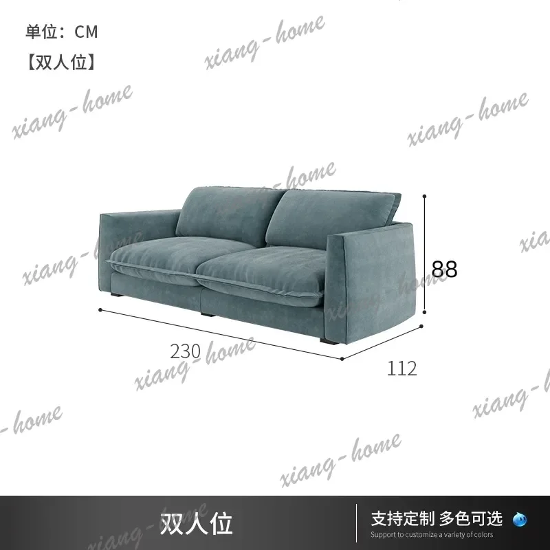 PG Italian light luxury technology fabric sofa small apartment living room household straight row sofa simple modern fabric sofa