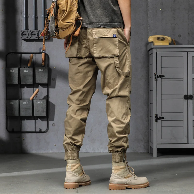 

Spring Summer Thin Casual Cargo Pants Men Trousers Bind Feet Male Military Tactical Pants Outdoor Sports Multi-pocket Overalls