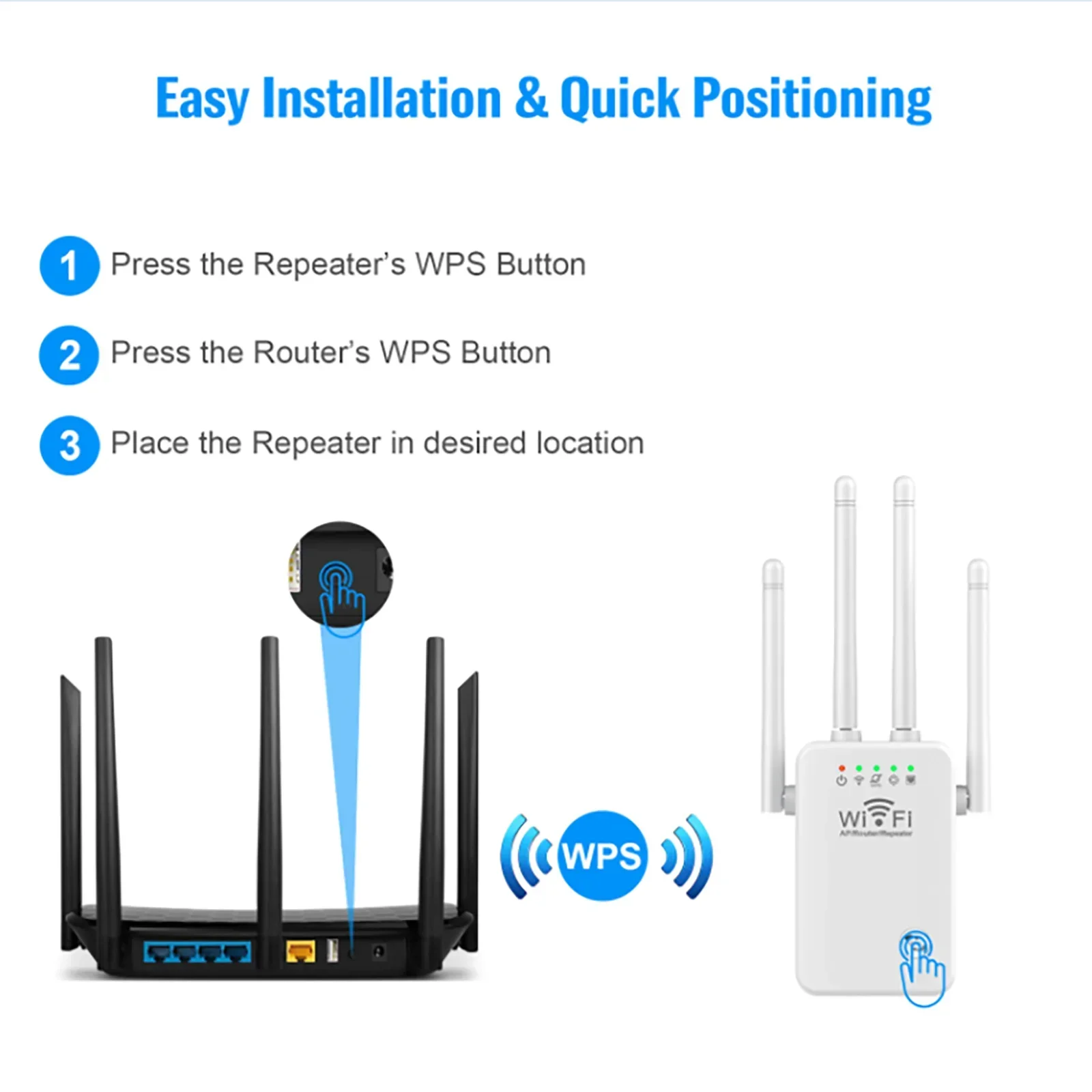 WiFi wireless repeater Wi Fi extender 300Mbps amplifier WIFI signal booster network amplifier AP function repeater 4 Antenna