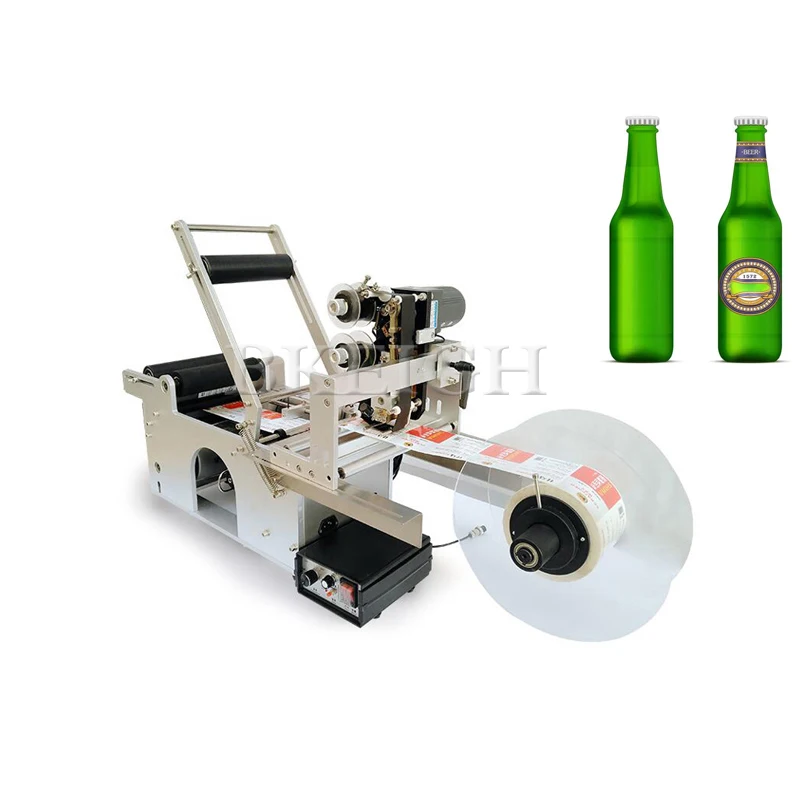 Round Bottle Labeling Machine Desktop Tin Can Grape Wine Bottle Date Printing Machine