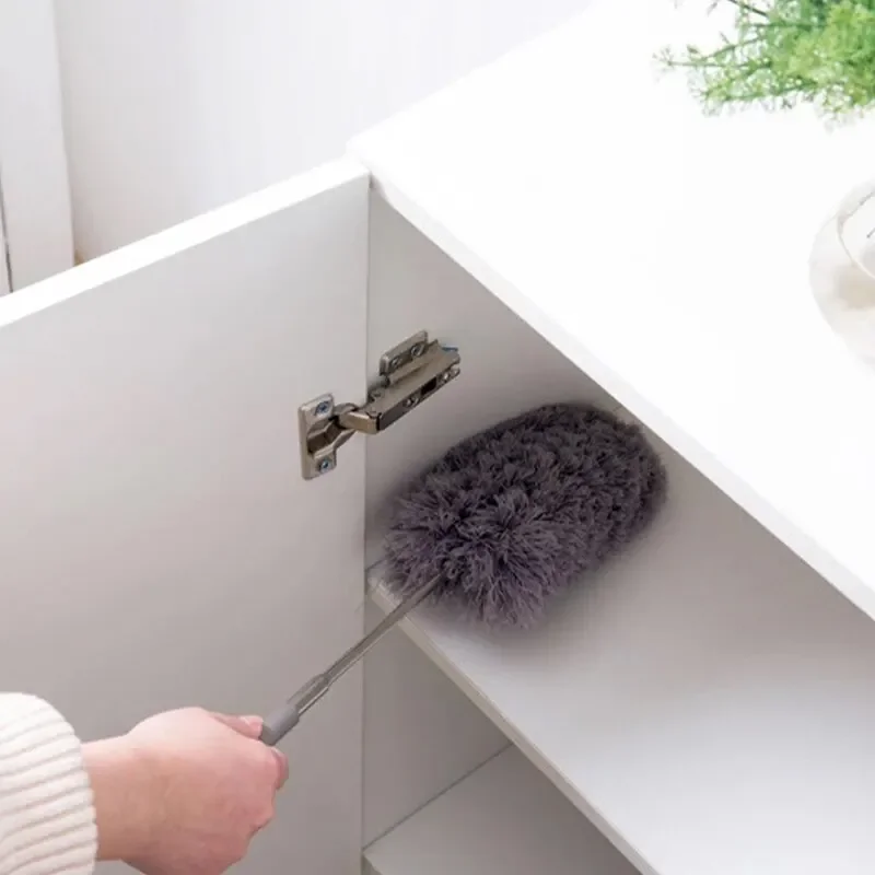 Retractable Duster Stainless Steel Long Handle Dusting Brush Car Household Cleaning Tools Microfiber Dust Chicken Feather image 4