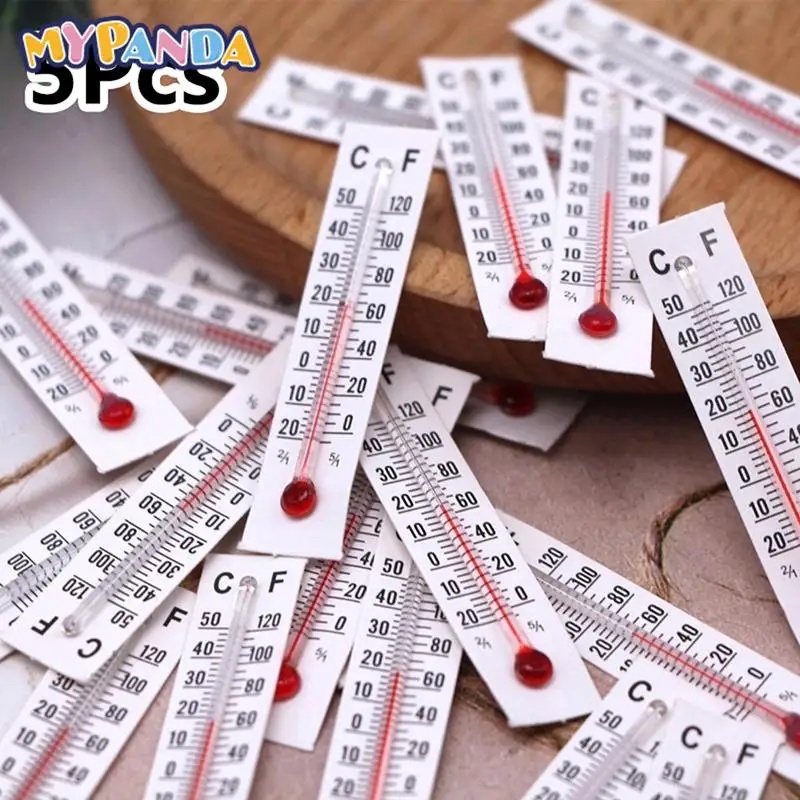 5Pcs Dollhouse Miniature Cardboard Thermometer Model Bedroom Home Living Scene Decor Toy Gifts Accessories