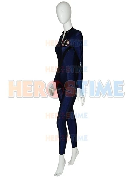 Blu navy nero cerniera frontale Fantastici quattro costumi da supereroe Cosplay Zentai Suit Costume di Halloween