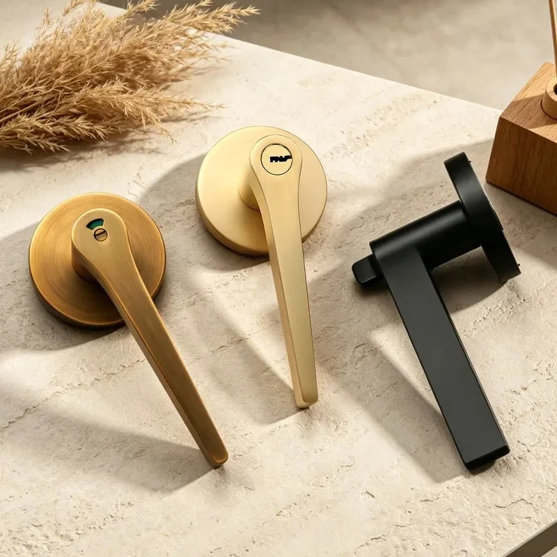 French Light Luxury Single Latch Door Lock Simple Design for Bedroom Bathroom Kitchen Elderly Room with Emergency Unlocking