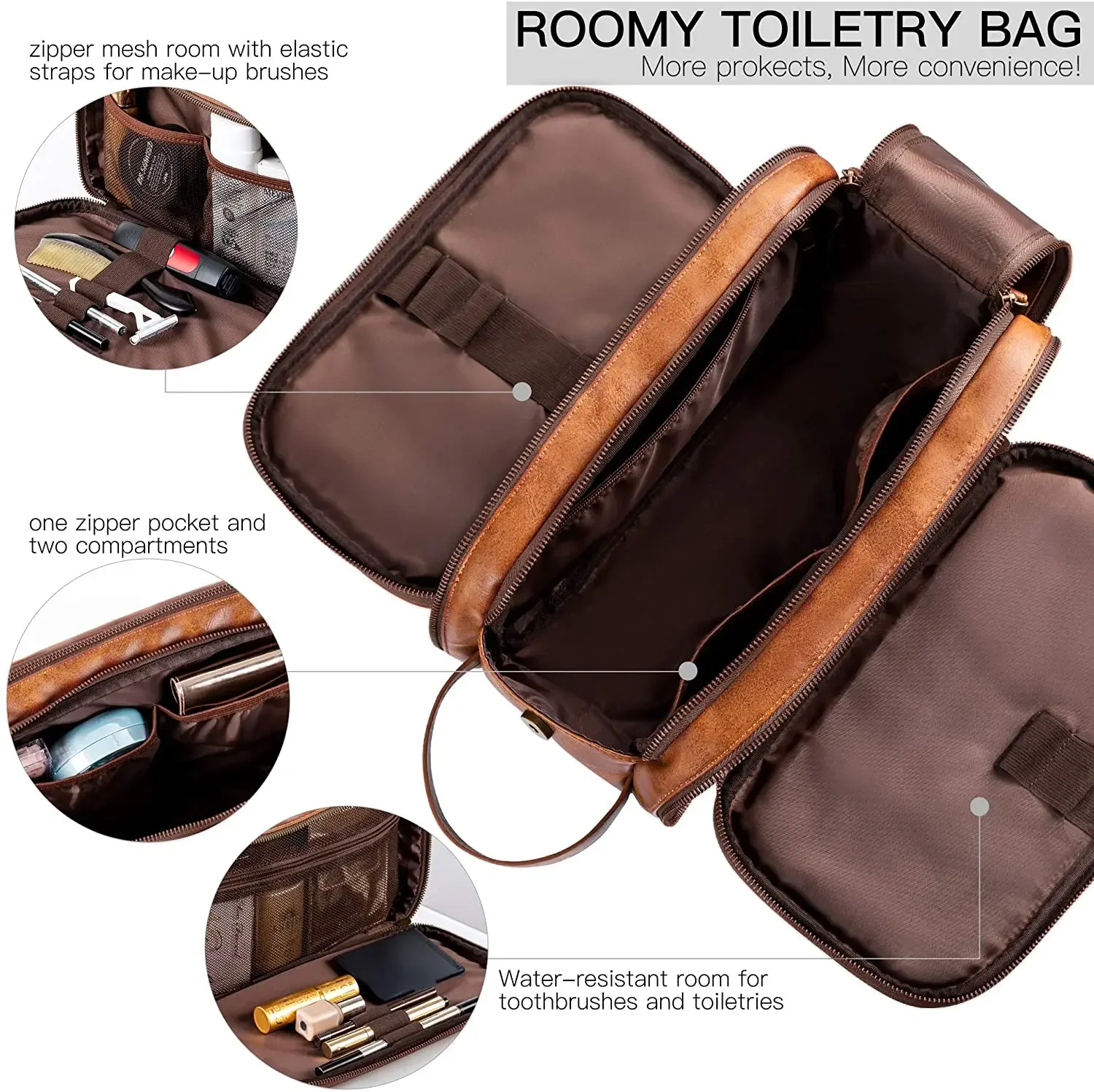 New Waterproof Men Cosmetic Bag Hanging Makeup Bag Nylon Travel Organizer Large Necessaries Make Up Case Wash Toiletry Bag 2024