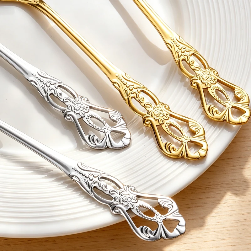 24 個の宮殿アンティーク彫刻食器セットステンレス鋼スプーン - Craft Knife Set のレビューと価格