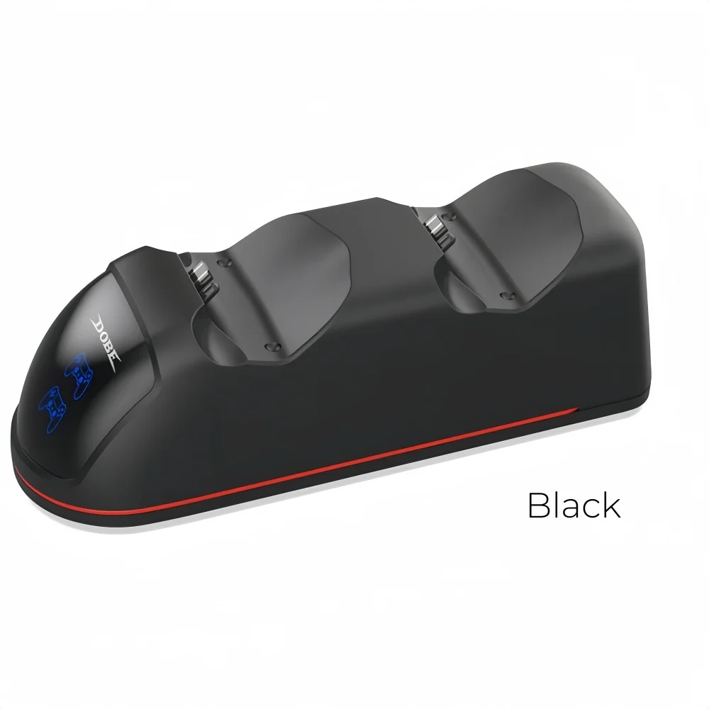 Dubbele oplaaddock voor PS4/PS4 Slim/PS4 Pro draadloze controllers, RGB-effect, snel oplaadstation, oplaadindicator, PS4-accessoire