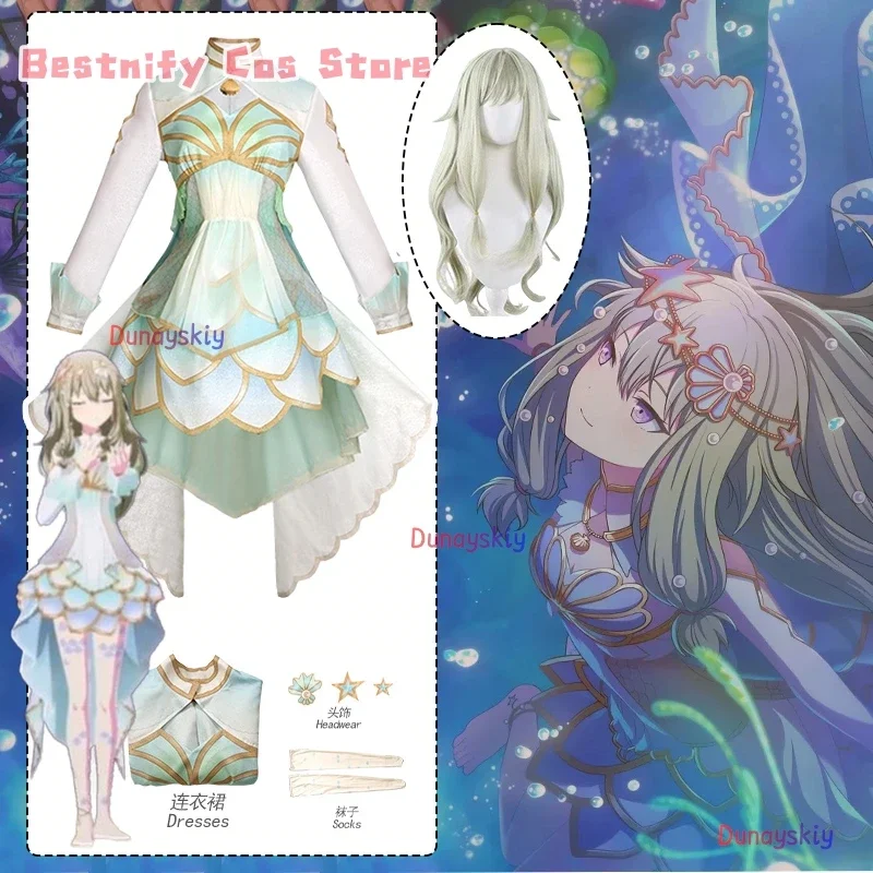 

CosplayKusanagi Nene Cosplay Project Sekai S2 Costume Mermaid Princess Lolita Women's Dresses Anime Role-playing Outfits Wig Pro