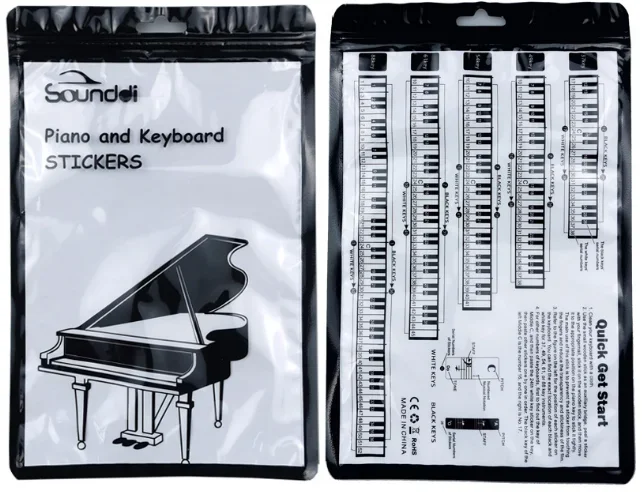 Transparent Piano Keyboard Stickers Removable Electronic Keyboard Keys Piano Bar Graph Note Stickers Key Symbol Labels