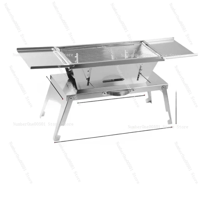 

Stainless Steel Portable Charcoal Grill Foldable BBQ Picnic Grill for Outdoor Camping -095