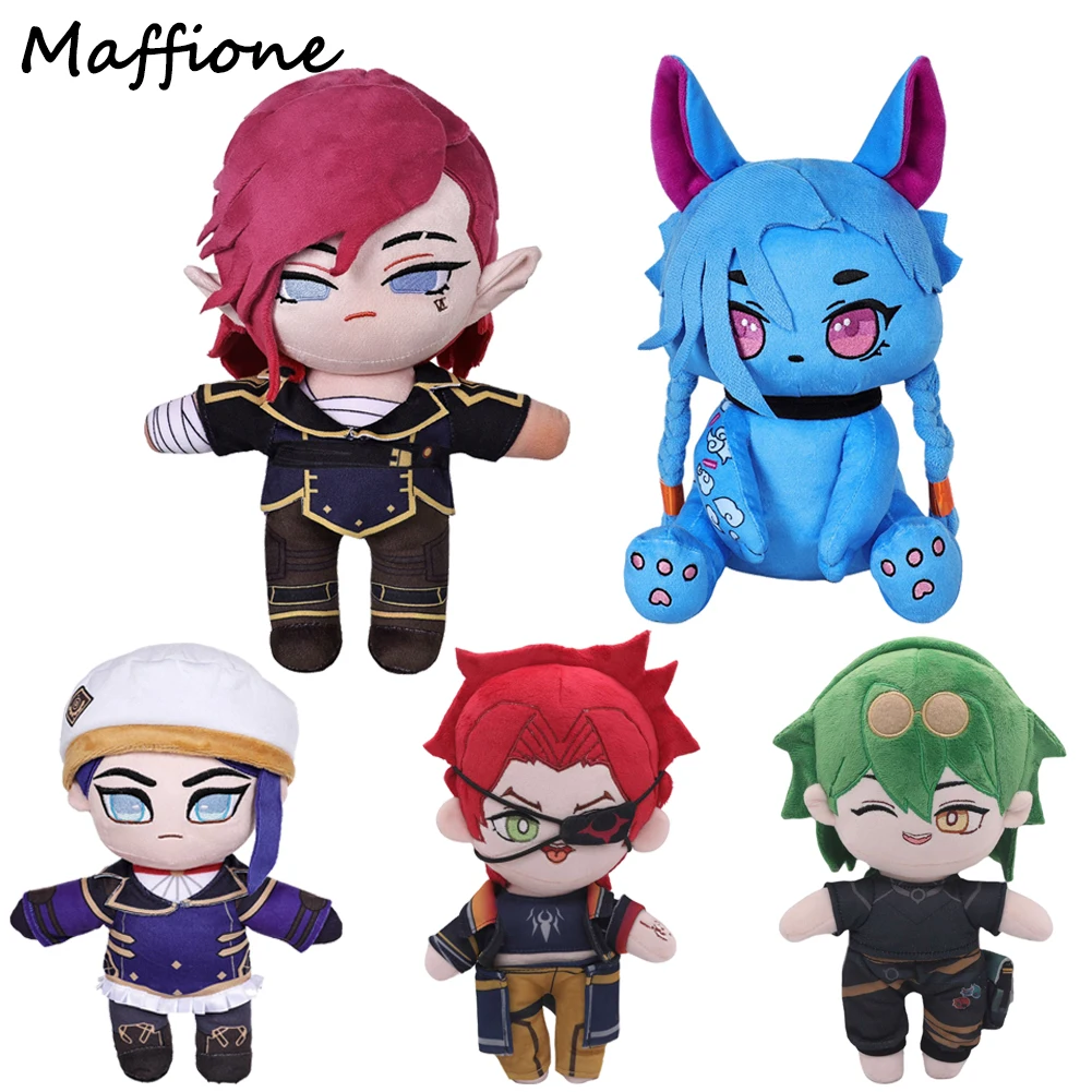 Game LoL 28cm Jinx Cat Plush Cosplay VI Caitlyn Soft Plushies Mascot Figurine Props Halloween Carnival Party Xmas Birthday Gifts