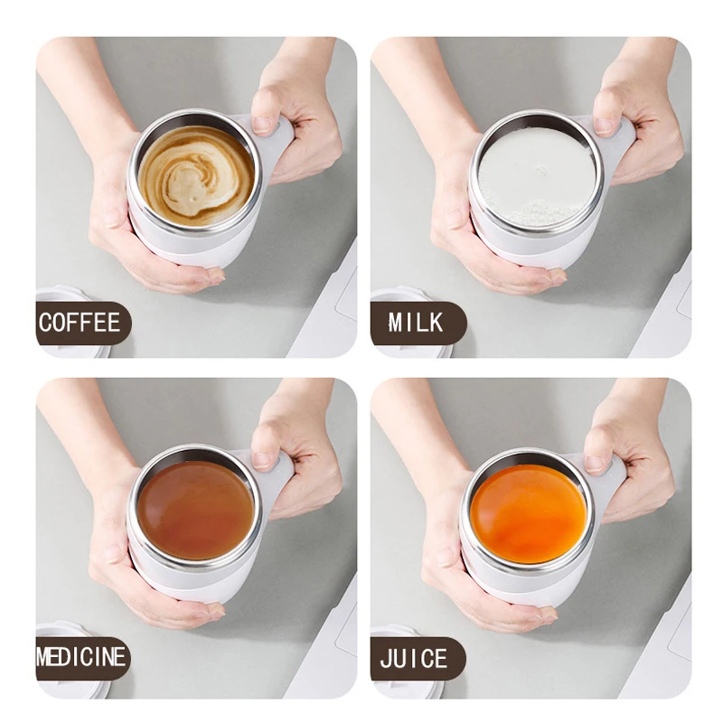 Bouteille d'eau rotative paresseuse électrique en acier inoxydable, arrête automatique, lait et fruits, tasse Assad, tasse à café magnétique automatique, nouveau, 380ml