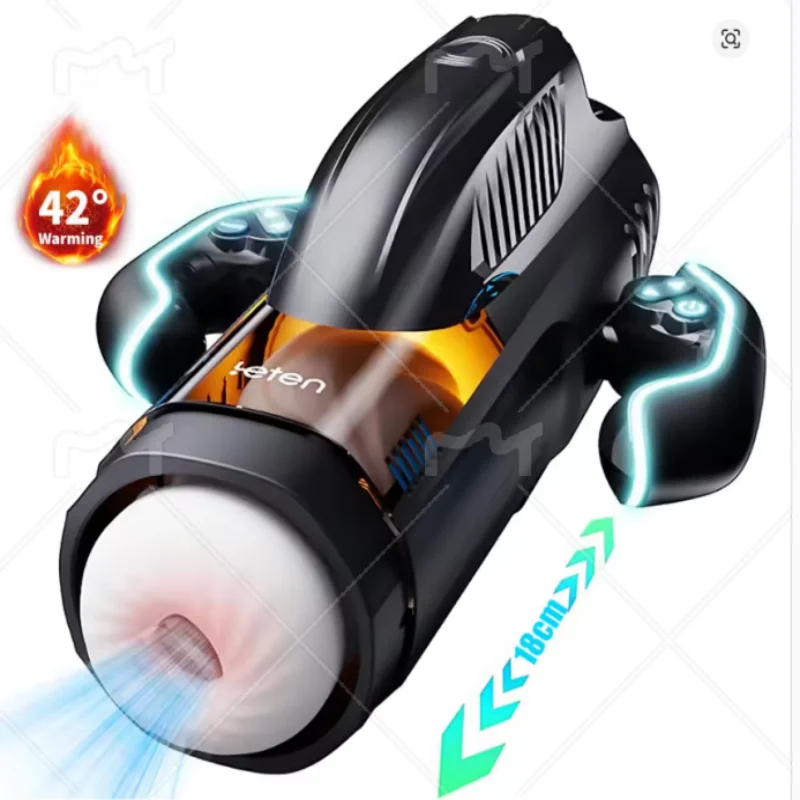 Automatic Male Masturbator with Sucking Thrusting Modes Heating Stroker Blowiob Machine LCD Display Adult Sex Toy for Men