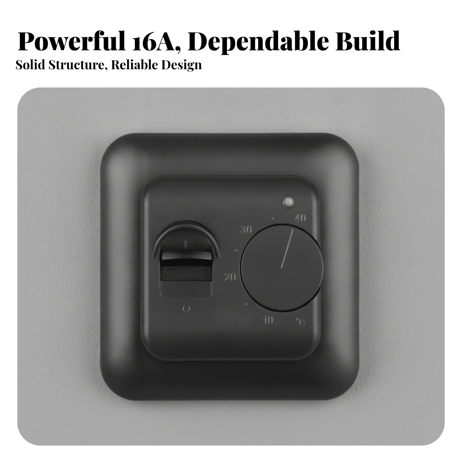 Floor Heating Thermostat 16A Electric Thermostat with Floor Sensor Matte Black Wall-Mounted for Home, Apartment