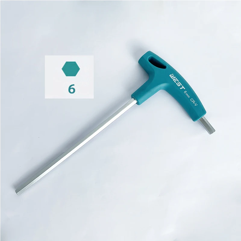    1PCS/6PCS T Handvat Hex Inbussleutel Schroeven Schroevendraaier Fiets Reparatie Tools, fiets Montage Moersleutel 2/2.5/3/4/5/6/8mm Inbussleutel