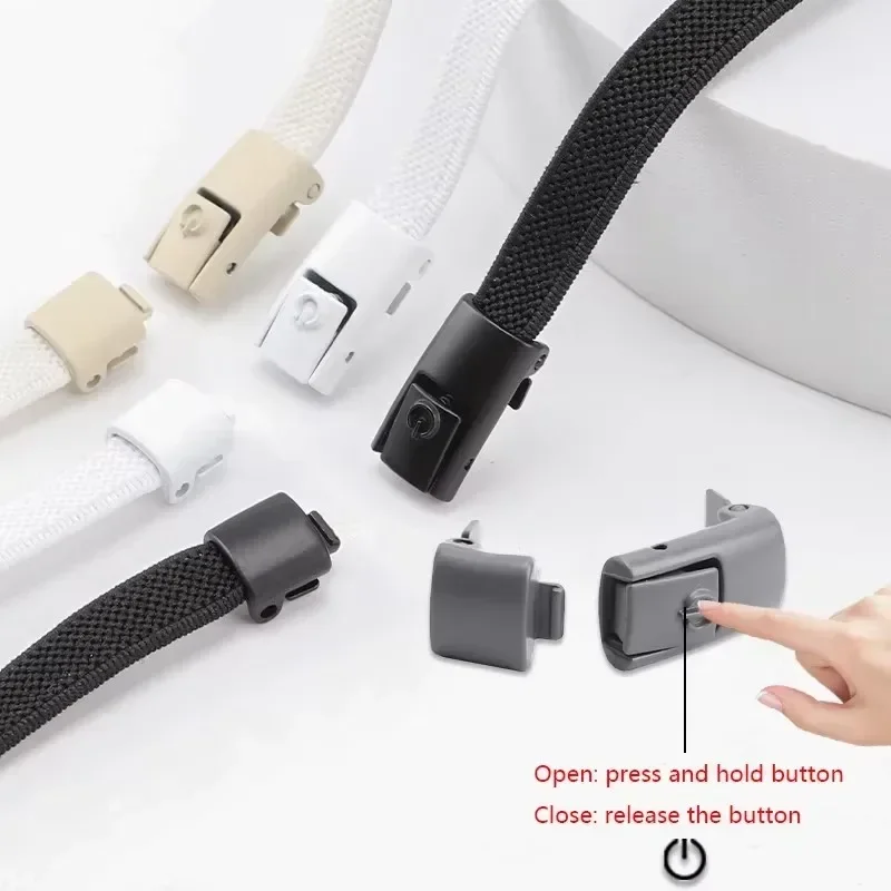 8mm No Tie Shoe Laces Press Lock Shoelaces Without Ties Elastic Laces Sneaker Kids Adult Widened Flat Shoelace for Shoes