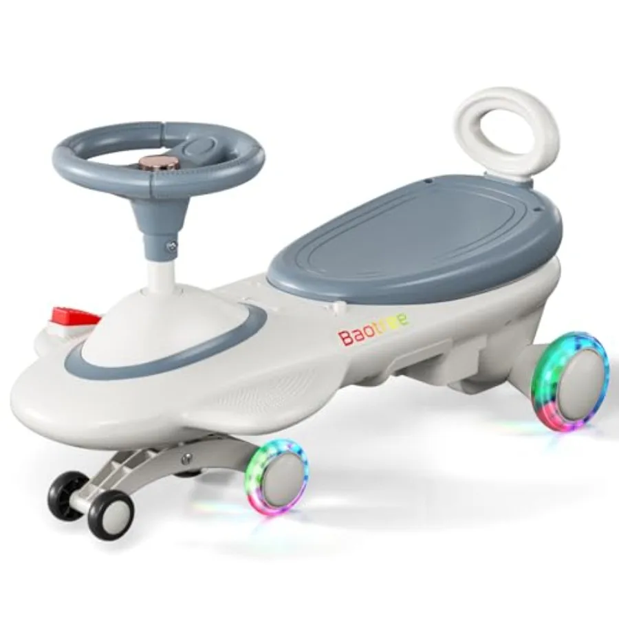 

Electric Ride On Car 12V - Electric Wiggle Car with Rechargeable Battery LED Lights and Music Anti-Rollover for Boys Girls Ages