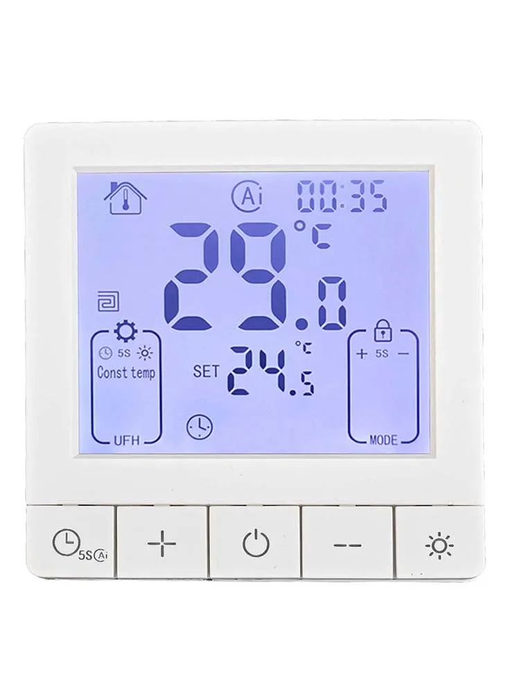 Programmable Indoor Heating Controller Smart Wi Fi Enabled Thermostat Featuring LCD Display and Child Lock Safety