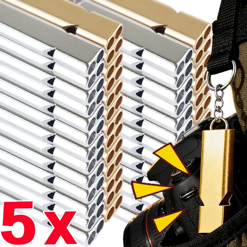 Pfeife Schiedsrichterpfeife Sound Horn Aluminiumlegierung Notfall lauter Ton für Outdoor-Rettung Schlüsselanhänger kompaktes Dual-Tube-Überleben