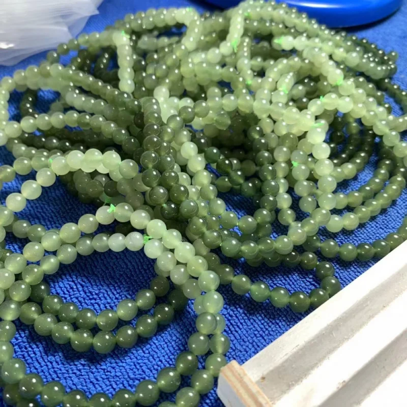 

Qinghai Material Hetian Jade Gradient Color Necklace Buddha Bead Bracelet Accessories