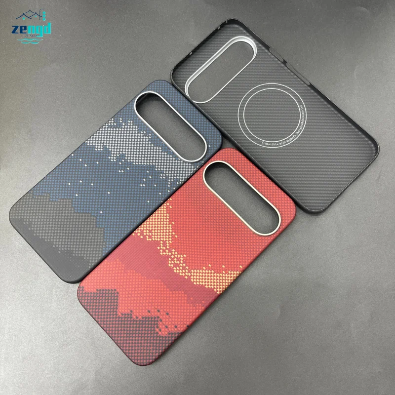 

Чехол из углеродного волокна для Google Pixel 10 Pro/Pixel 10, ультратонкий чехол из арамидного волокна с магнитным металлическим кольцом