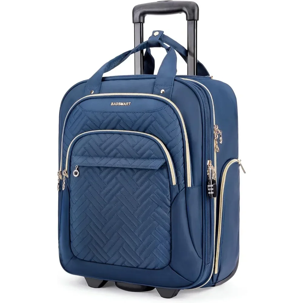 

Underseat Carry On Luggage Airline approved16-inch Underseater Softside Travel Suitcasewith Wheels LightweightOvernight